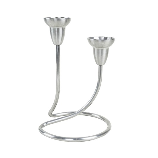 świeczniki i świece Świecznik stalowy, duński design, lata 70, produkcja: Georg Jensen