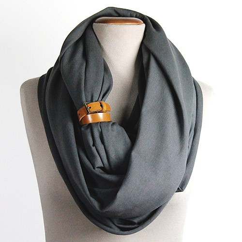 Dzianinowy Komin Tuba Szal Skórzana Bransoletka CADOaccessories