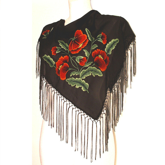 szale damskie Chusta MAKI (classic handmade embroidery)_mniejsza
