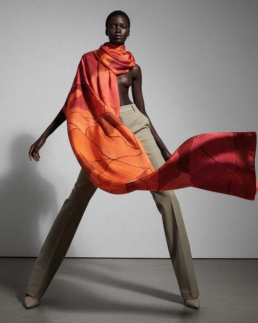 szale damskie Szal jedwabny malowany 'Hania Masojada_HEM/RM/02'