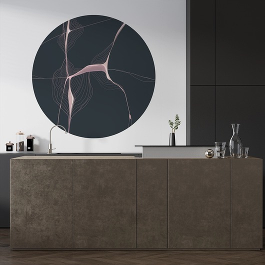 tapety i naklejki ścienne Mural DOTS ORGANIC LINES-  okrągła dekoracja ścienna