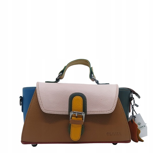 torby na ramię Torebka damska skórzana retro do ręki regulowany pasek elegancka eko OLIVKA