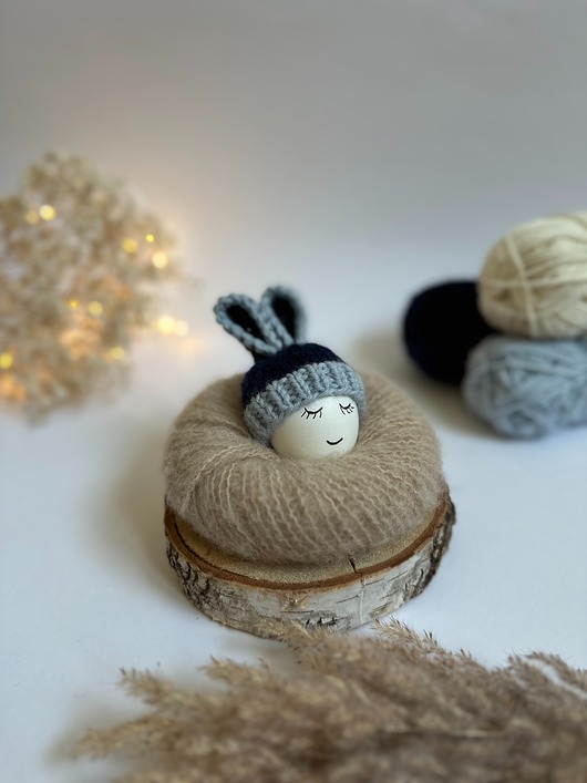 ozdoby wielkanocne Czapeczka z uszami zająca na jajka wielkanocne - 1 szt.