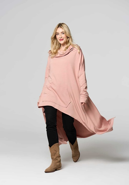 bluza z kapturem damska Bluza TOKYO  brudny róż