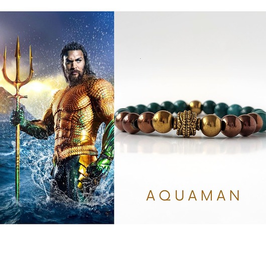 biżuteria męska Bransoletka męska/ unisex AQUAMAN- jadeit i hematyt