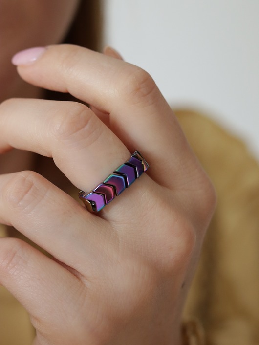 pierścionki elastyczne Pierścionek hematyt