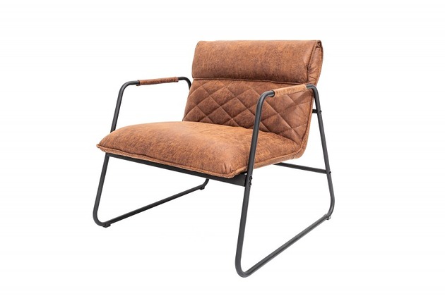 Fotel vintage Mustang brązowy eko skóra Home Design
