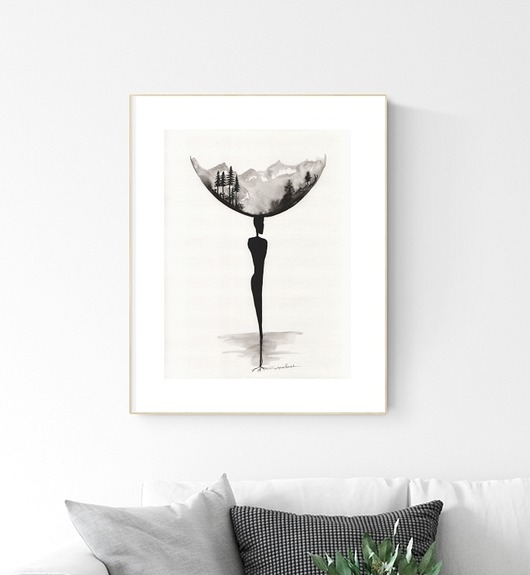 grafika 30X40 cm wykonana ręcznie MiniMalArt