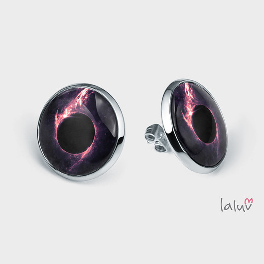 Kolczyki sztyfty BLACK HOLE laluv