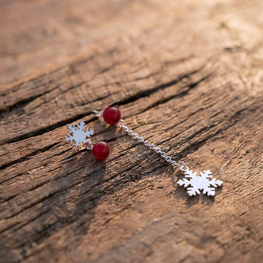 kolczyki szklane Świąteczne jarzębiny