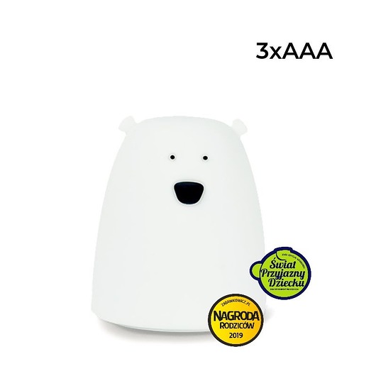 Lampka Silikonowa Miś Biały MIA home