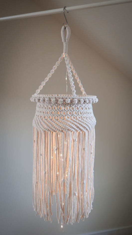 makramy Makramowy Abażur Lampa Lampion Makrama