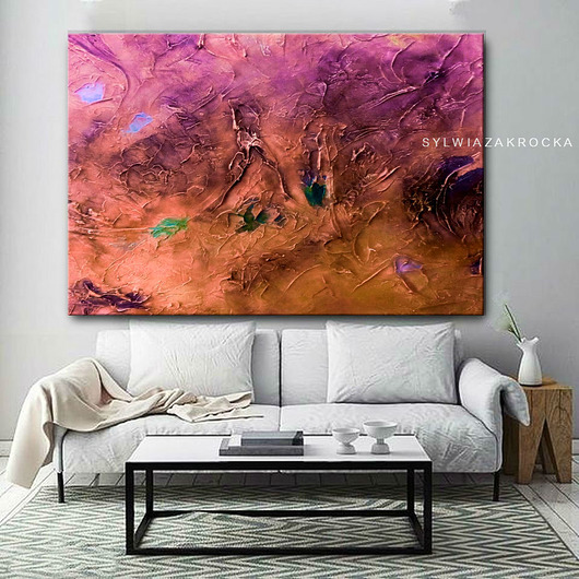 Stylowe obrazy do salonu - pastelowy zachod art and texture
