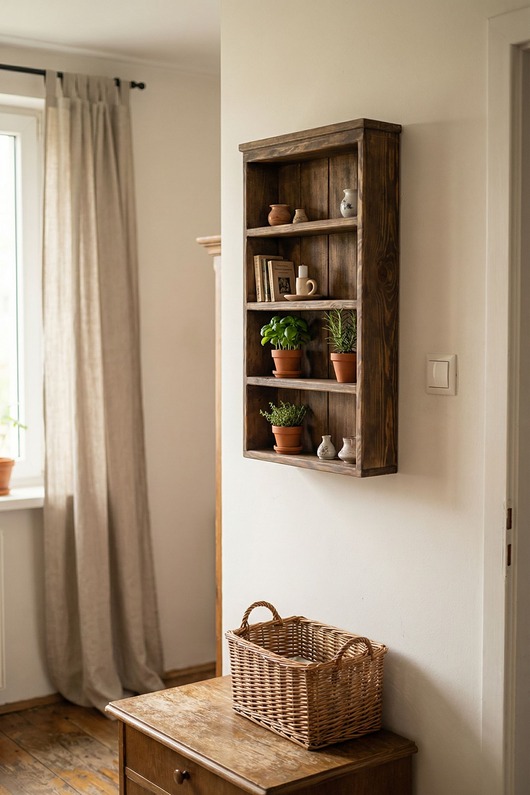 półki Rustykalna brązowa półka ścienna