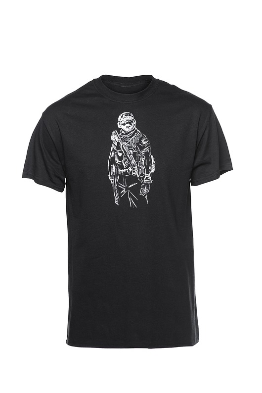 t-shirty męskie Koszulka z żołnierzem ręcznie malowana.