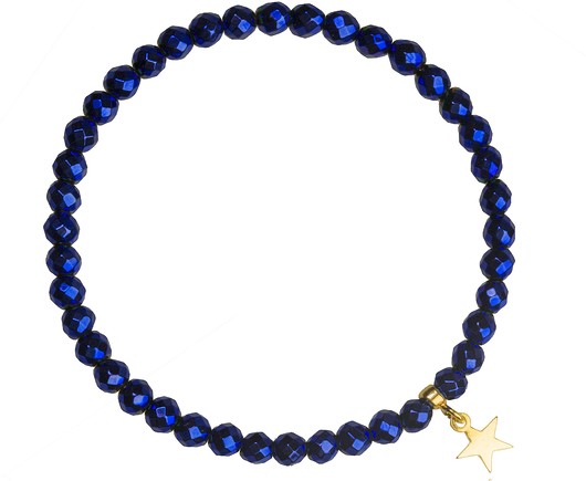Bransoletka z hematytów kobaltowych i srebra 925 Coccola JEWELLERY