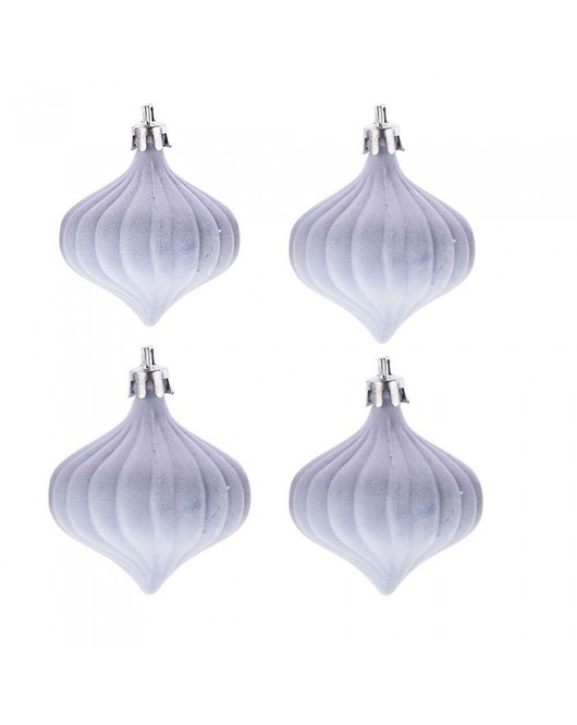 bombki Bombka 4 szt. Welurowa Biała