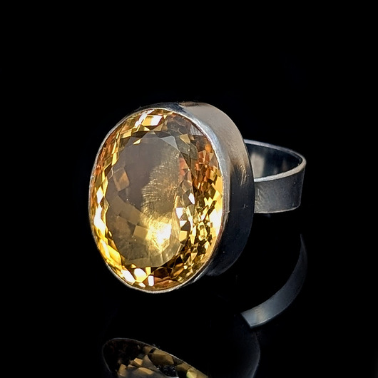 pierścionki srebrne Pierścionek królewski cytryn