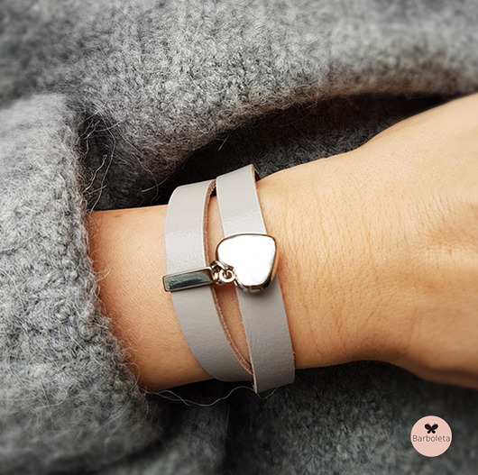 grey love bransoletka skórzana barboleta