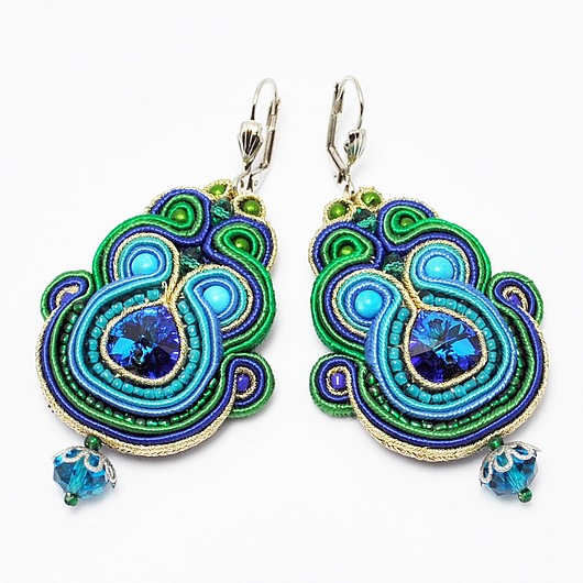 kolczyki soutache Sutaszowe kolczyki OCEAN