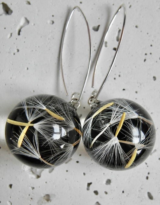 Kolczyki srebrne z nasionami dmuchawca Grol Jewellery