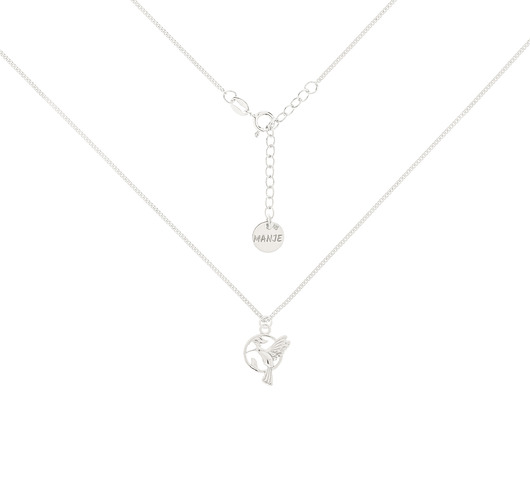 chokery Srebrny choker pancerka z kolibrem w kółeczku