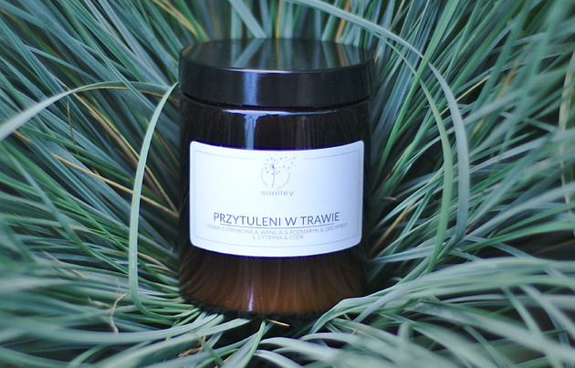 Świeca sojowa TRAWA CYTRYNOWA + WANILIA 180 ml soolley