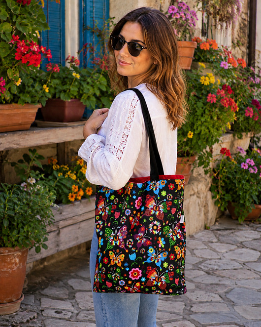 torby na zakupy Torba shopper torba na zakupy shopperka torba zakupowa motyle folk