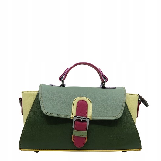 torby na ramię Torebka damska skórzana retro do ręki regulowany pasek elegancka eko OLIVKA