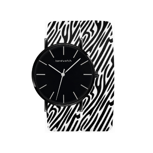 zegarki damskie Zegarek damski wiązany - Zebra - Tarcza Czarna