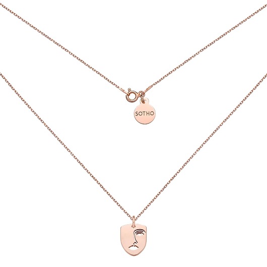 złote naszyjniki Medalion z różowego złota Face N6