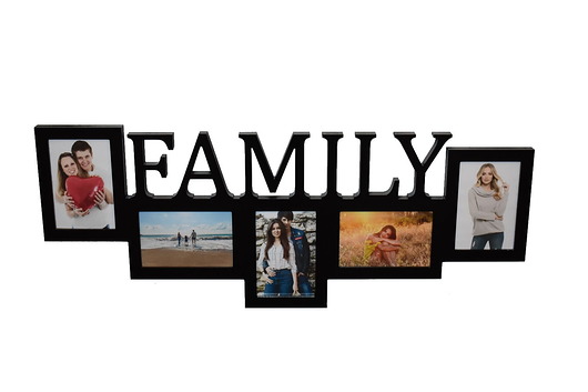 ramki na zdjęcia Multirama ramka na zdjęcia z napisem FAMILY mdf 5 zdjęć