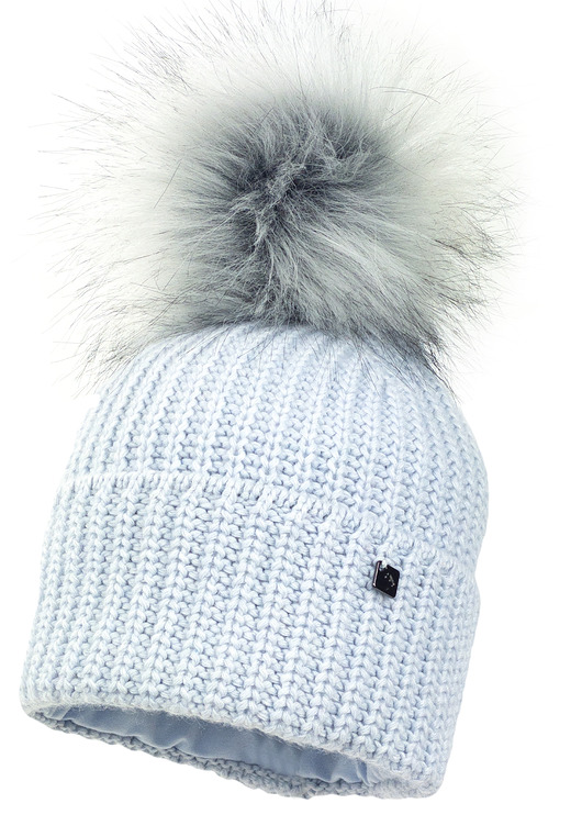 czapki dziecięce Chłopięca czapka na zimę COLD z pomponem błękit