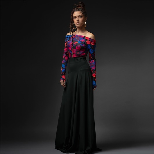 bluzki z długim rękawem damskie Julietta Flower Power - bluzka z odsłoniętymi ramionami