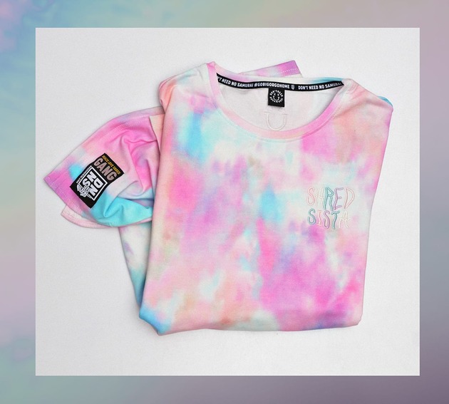 bluzki z długim rękawem damskie Tie Dye Longsleeve Dye Shred Sista