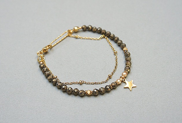 bransoletki z kamieni naturalnych Piryt - bransoletka - Szlachetna kolekcja /04.08.24/