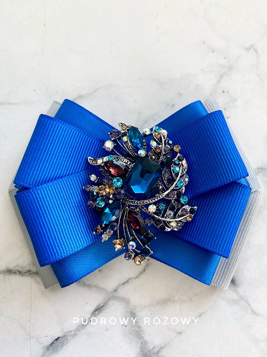 broszki Szafirowa Brosza z niesamowitą ozdobą   NOWOŚĆ