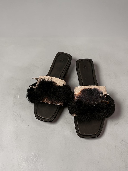 sandały i klapki damskie FUR & SPIKES