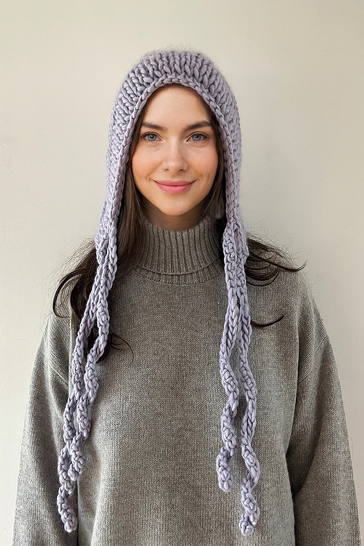 czapki damskie BONBON balaclava x bonnet fiolet