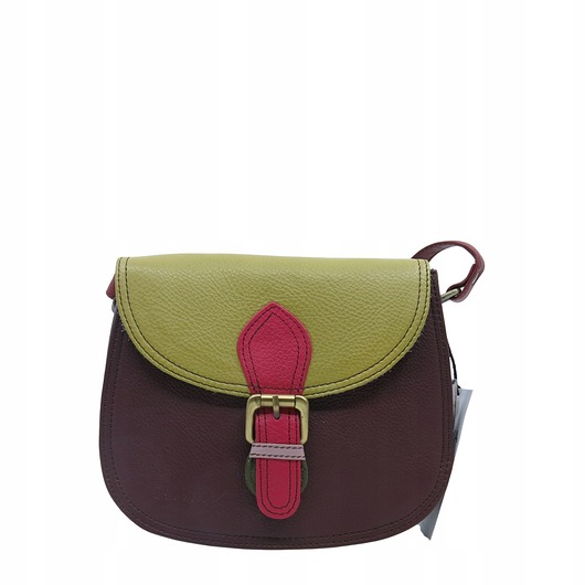 torby na ramię Damska listonoszka skórzana ze skrawków elegancka poręczna eko OLIVKA