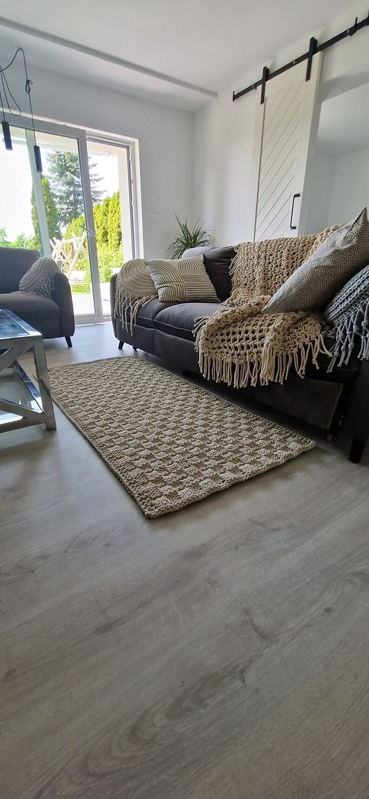 dywany Dywan prostokątny patchwork w odcieniu lnu