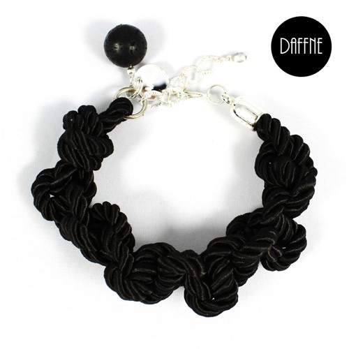 Bransoletka Black Braided Rope by Daffne LOVINA PRINTS