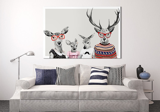 OBRAZ NA PŁÓTNIE -  120x80cm RODZINKA 2+2 LUdesign gallery