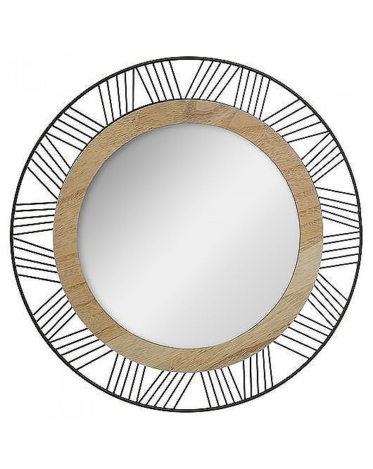 Lustro Okrągłe Metal Drewno MIA home