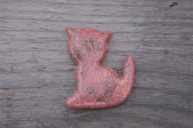 magnesy Ceramiczny magnes kot różowy