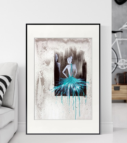 obraz 50 x 70 cm  wykonany ręcznie, abstrakcja Krystyna Siwek Art