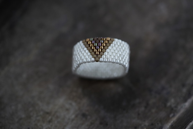 pierścionki - różne Pierścionek Beadingowy Pearl/Triangle