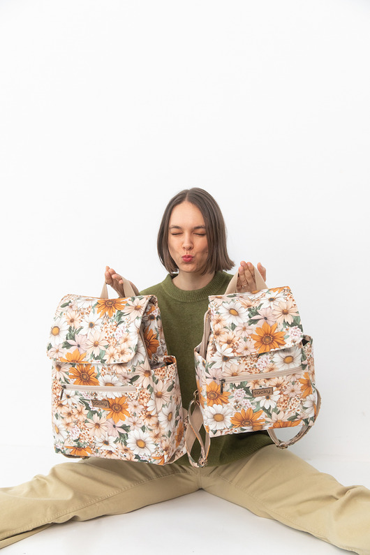 plecaki Plecak welurowy lucky ochra  (Różne rozmiary)