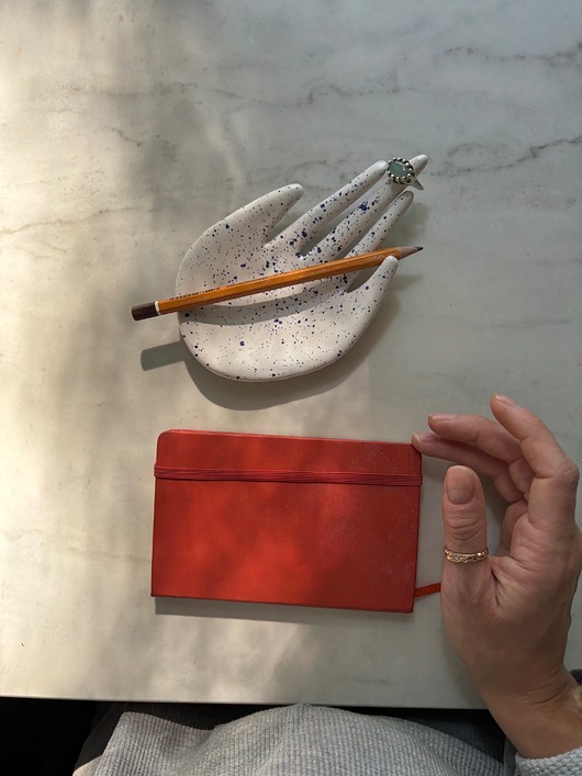 pojemniki na biżuterię Ceramiczna Łapka Handmade na Pierścionki w Niebieskie Ciapki