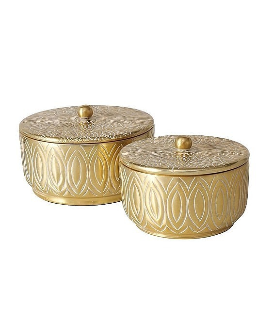 pojemniki na biżuterię Szkatułka na Biżuterię 2 szt. Szkatułka Metalowa Laura